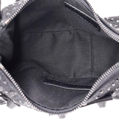 Pre-Loved Le Cagole Giant Studs Shoulder Bag Rhinestones XS, Black