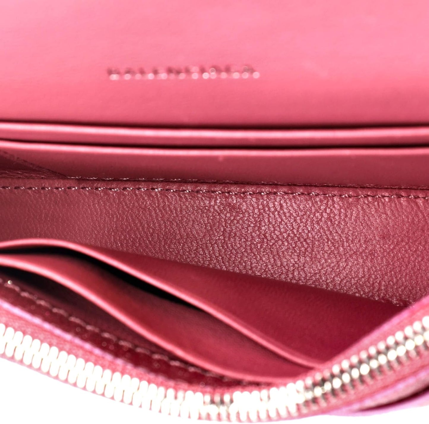 Pre-Loved Hourglass Chain Wallet Glitter Leather, Pink