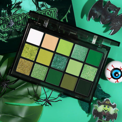 UCANBE Bright Colorful Neon Rainbow Makeup Eyeshadow Palette 15 Shades Green Purple Yellow Make Up Pallets Kit Vibrant Shimmer Matte Pigmented Blendable - Fruit Punch