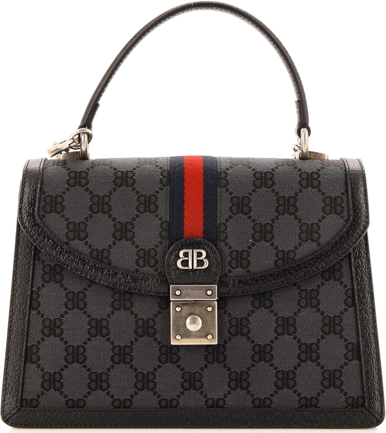 Pre-Loved x Gucci The Hacker Project Top Handle Bag BB Coated Canvas Small, Black