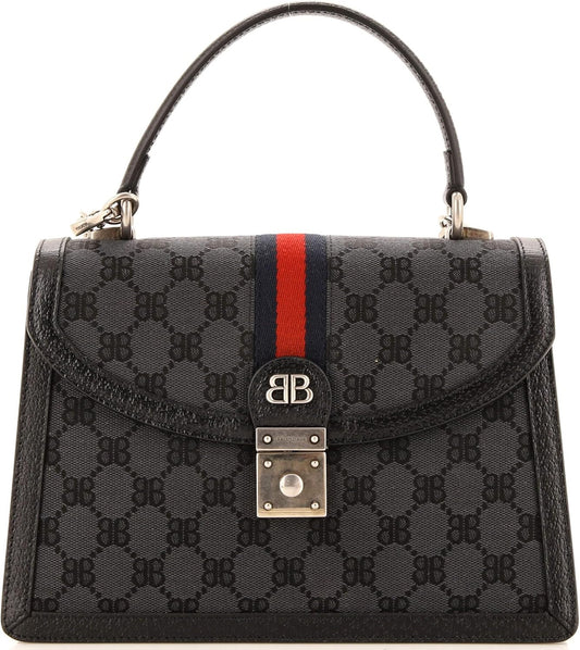 Pre-Loved x Gucci The Hacker Project Top Handle Bag BB Coated Canvas Small, Black