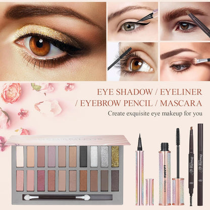All in One Makeup Kit Makeup Kit for Women Full Kit Makeup Set Multipurpose Bundle Holiday Gift Box Essential Starter Bundle Include Full Make up Kit for Women (Box3)