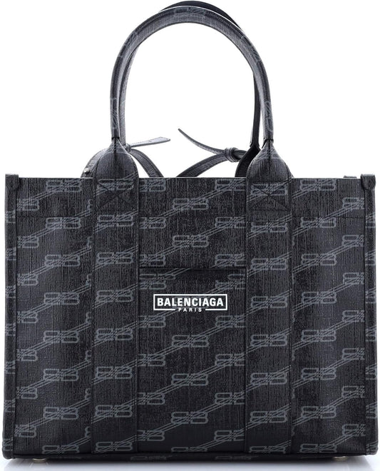 Pre-Loved Hardware Tote BB Monogram Coated Canvas Small, Black