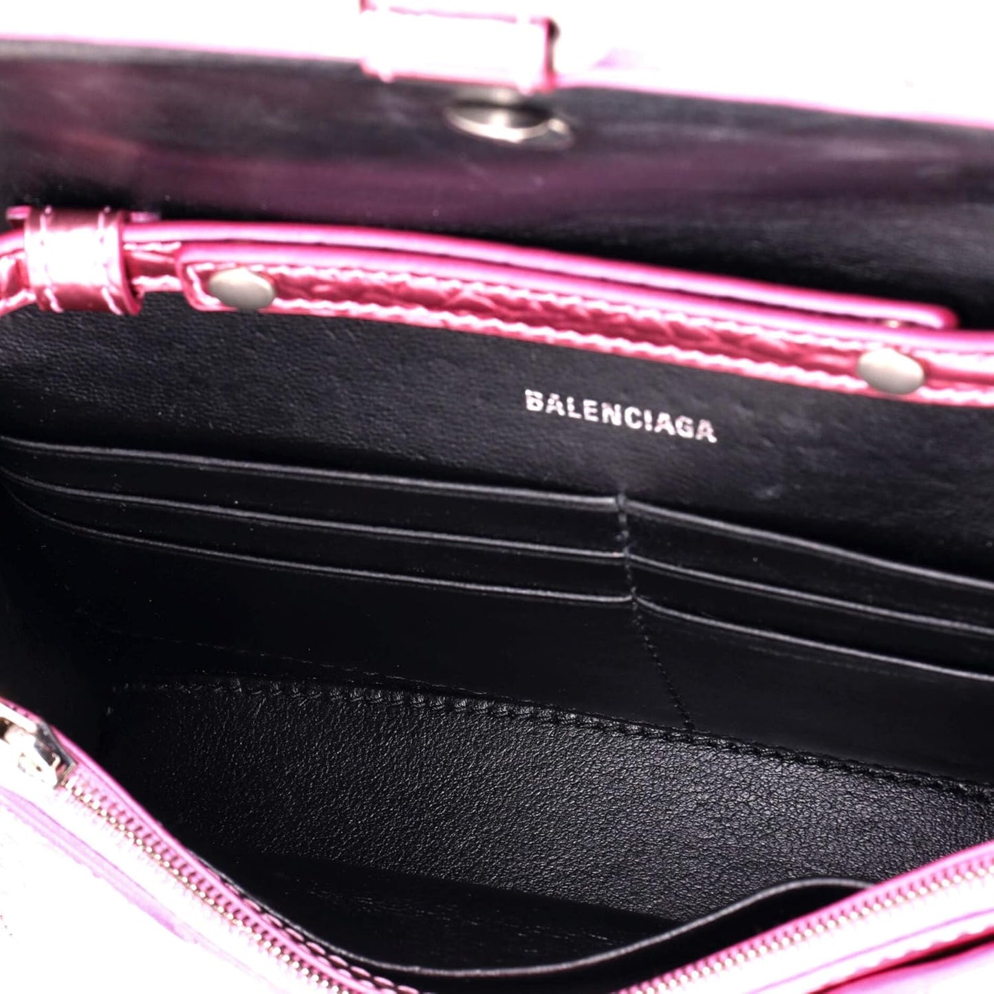Pre-Loved Hourglass Chain Crossbody Bag Leather, Pink