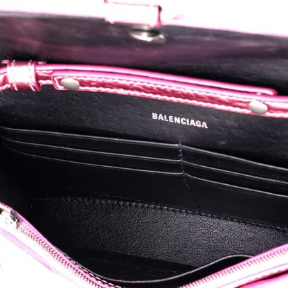 Pre-Loved Hourglass Chain Crossbody Bag Leather, Pink