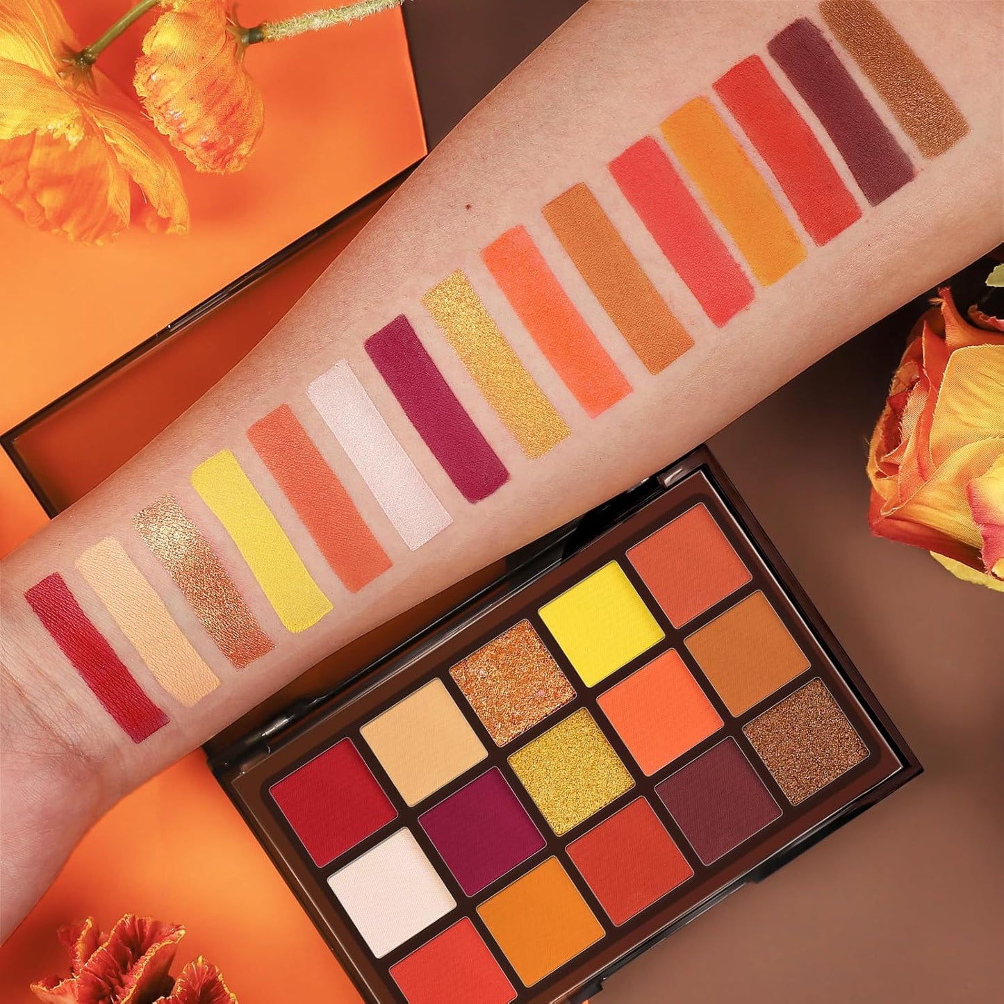 UCANBE Bright Colorful Neon Rainbow Makeup Eyeshadow Palette 15 Shades Green Purple Yellow Make Up Pallets Kit Vibrant Shimmer Matte Pigmented Blendable - Fruit Punch