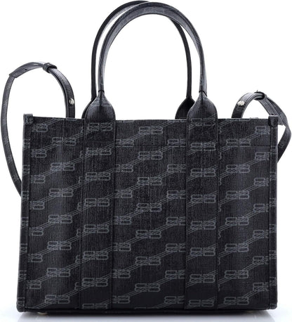 Pre-Loved Hardware Tote BB Monogram Coated Canvas Small, Black