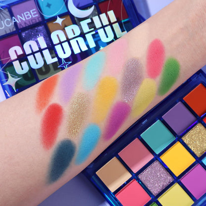 UCANBE Bright Colorful Neon Rainbow Makeup Eyeshadow Palette 15 Shades Green Purple Yellow Make Up Pallets Kit Vibrant Shimmer Matte Pigmented Blendable - Fruit Punch